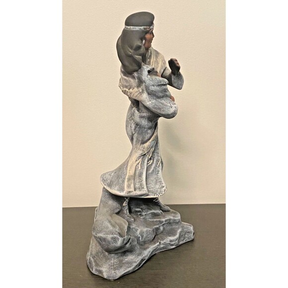 Tawana Dry Brush NATIVE AMERICAN Statue SIGNED Handpainted SUNDANCE Southwestern - Picture 7 of 10